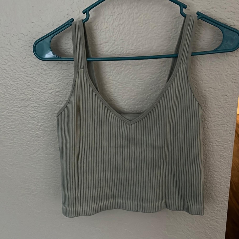 Green Cropped Tank Top